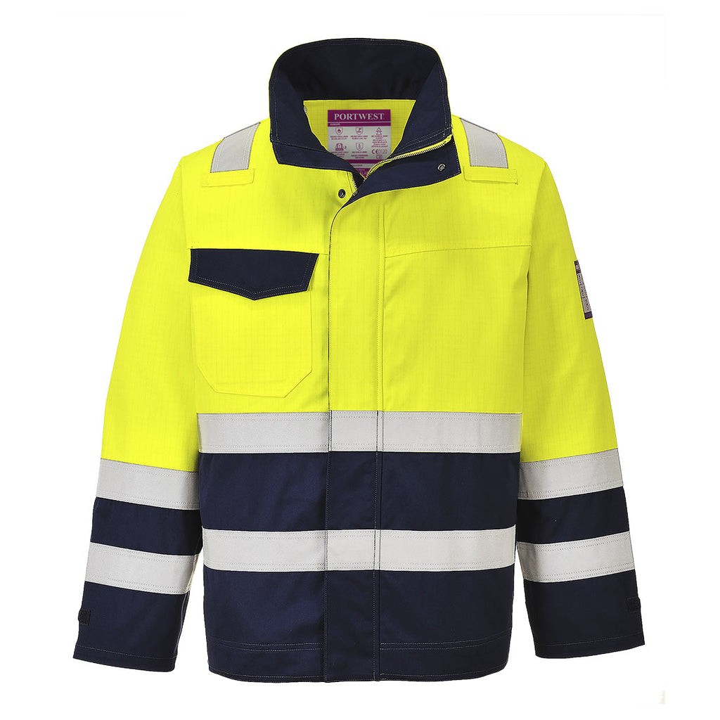 Portwest Modaflame Work Hi-Vis Multi-Norm Contrast FR Jacket- Style MV25