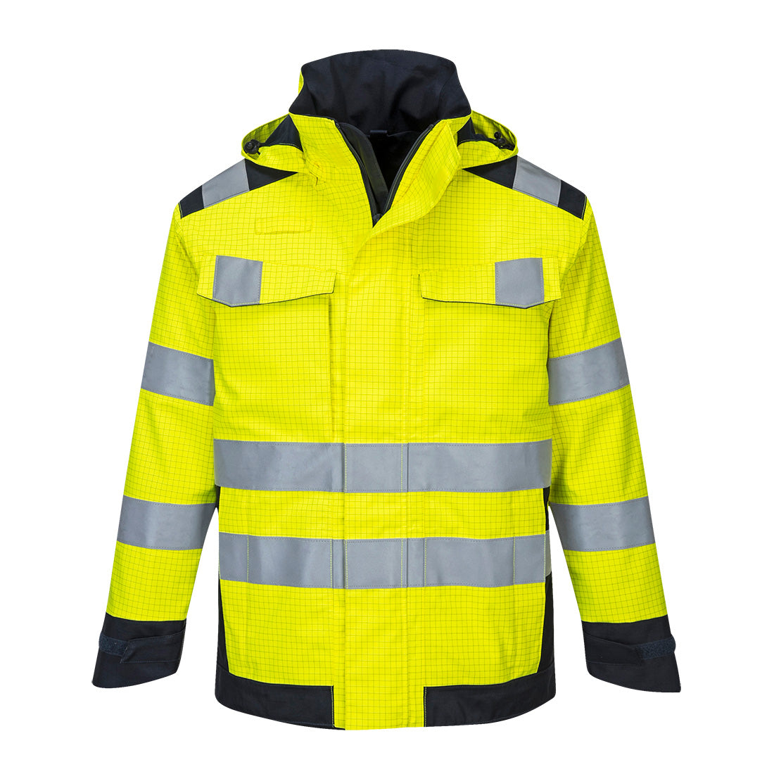 Portwest Modaflame Rain+ Hi-Vis Multi-Norm Contrast FR Jacket- Style MV70