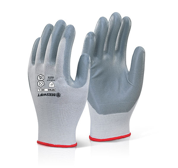 Beeswift Nitrile Foam Nylon Gloves. (Pair)