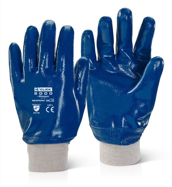 Beeswift Nitrile Knitted Wrist Fully Coated Heavy Weight Gloves. (Per 10)