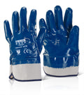 Beeswift Nitrile Safety Cuff Fully Coated Heavy Weight Gloves. (Per 10)
