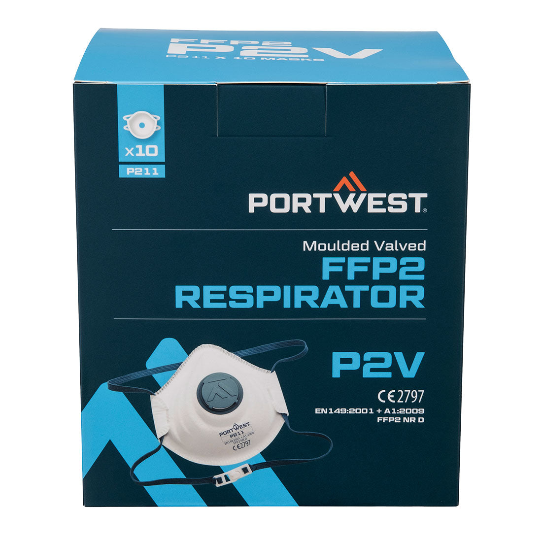 Portwest Moulded FFP2 Valved Respirator (Pk10)- Style P211