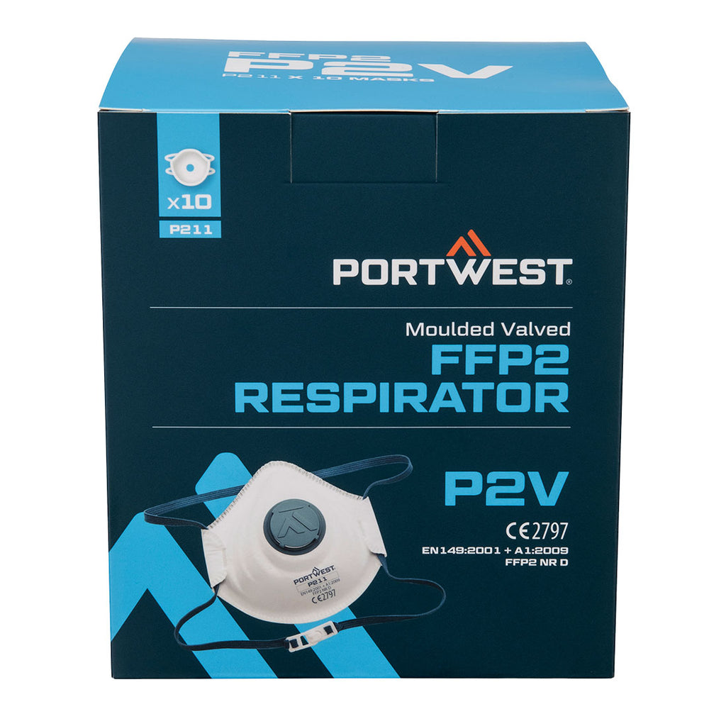 Portwest Moulded FFP2 Valved Respirator (Pk10)- Style P211