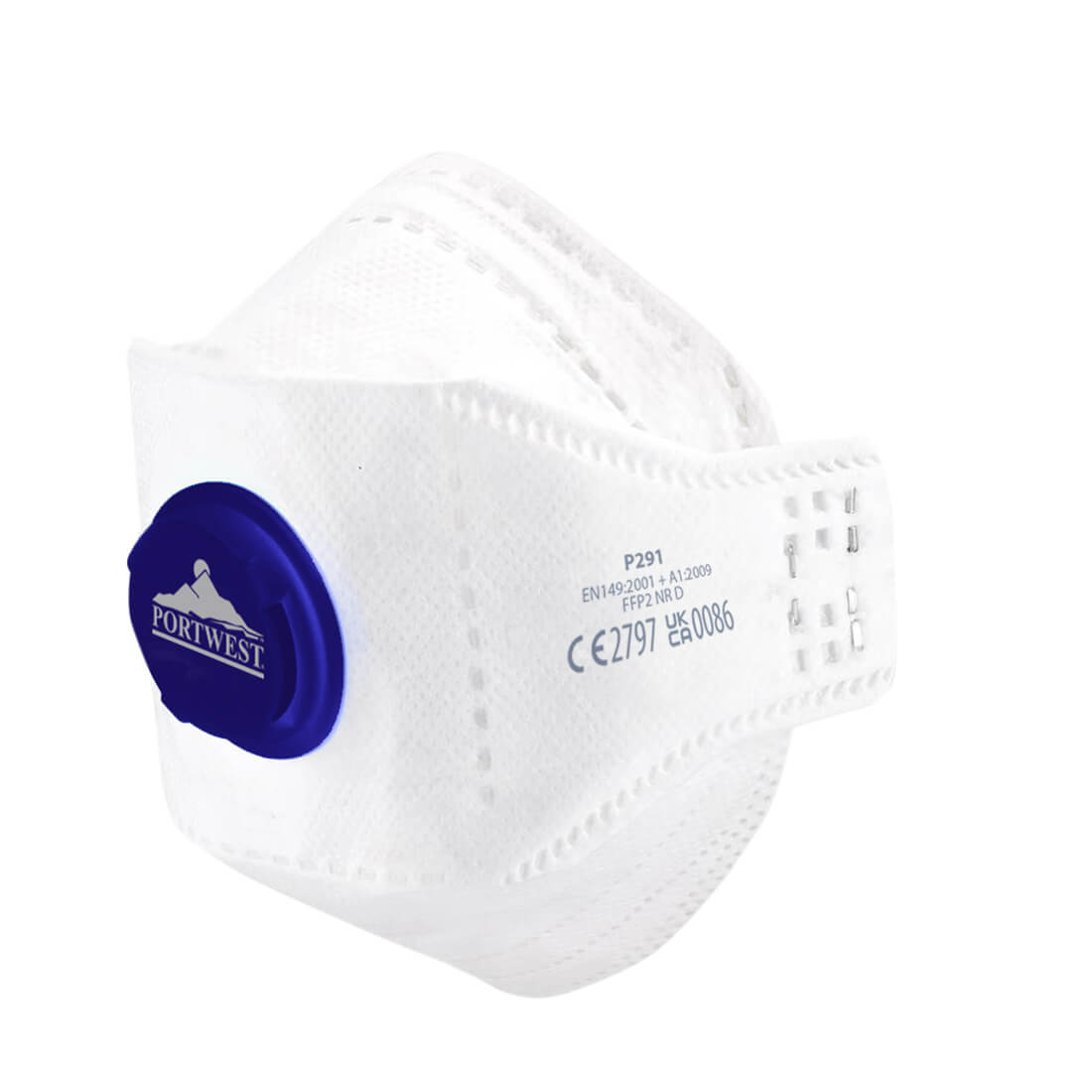 Portwest EAGLE FFP2 Valved Dolomite Fold Flat Respirator (Pk10) - Style P291