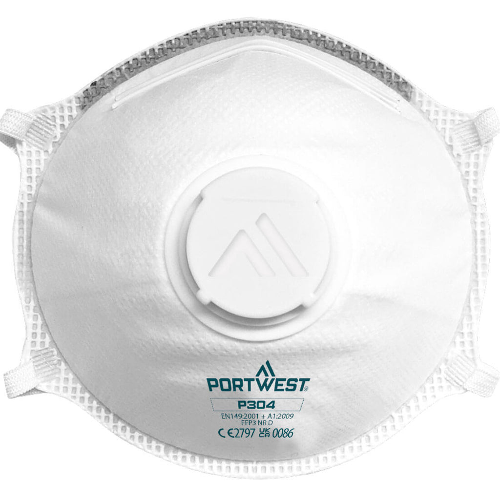 Portwest FFP3 Valved Dolomite Light Cup Respirator (Pk10)- Style P304