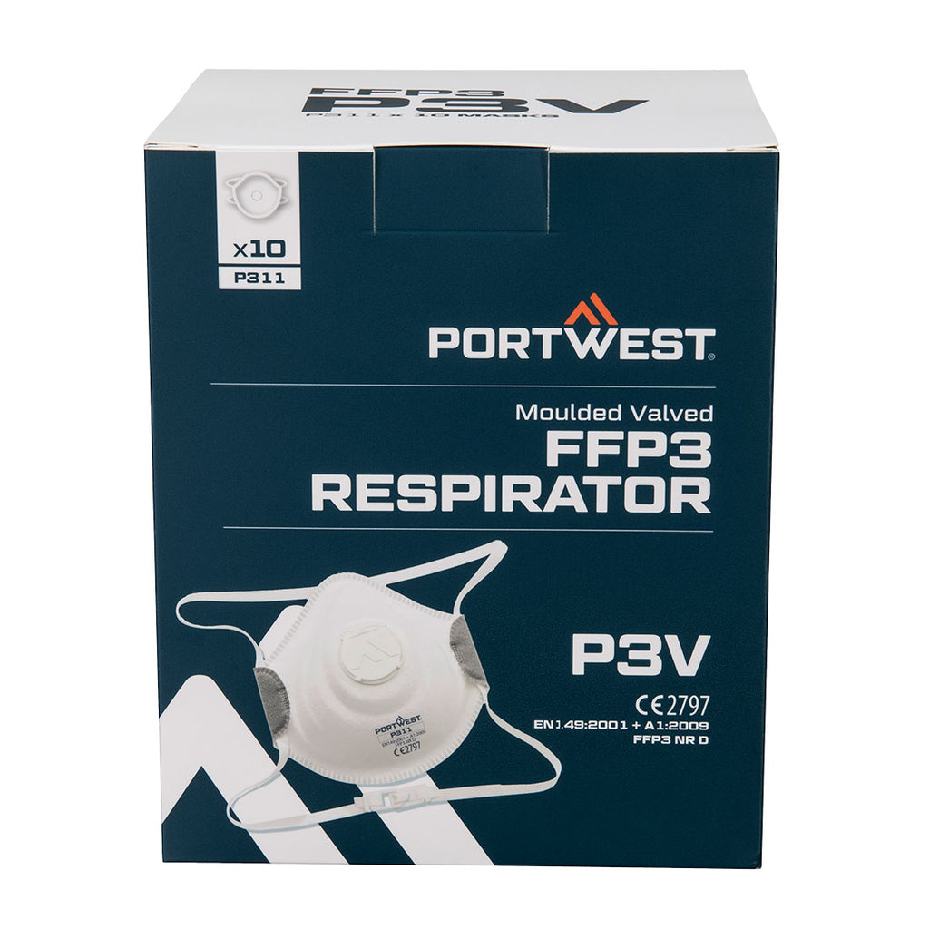 Portwest Moulded FFP3 Valved Respirator (Pk10)- Style P311