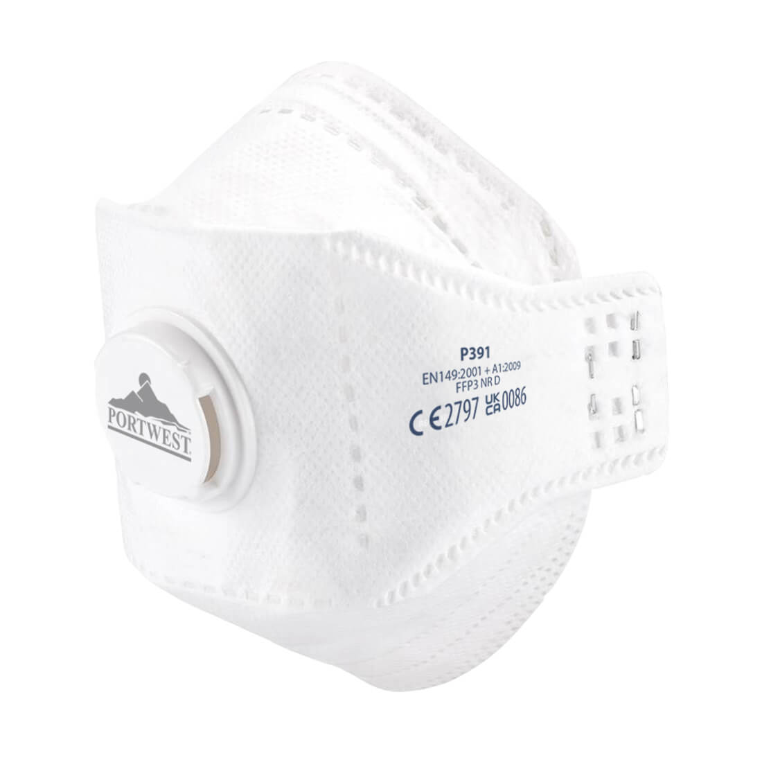 Portwest EAGLE FFP3 Valved Dolomite Fold Flat Respirator (Pk10)- Style P391