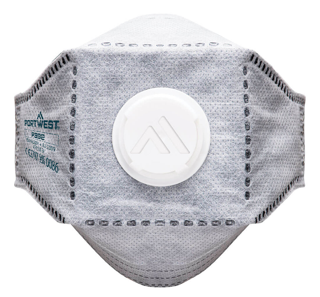 Portwest EAGLE FFP3 Valved Carbon Fold Flat Respirator (Pk10)- Style P392