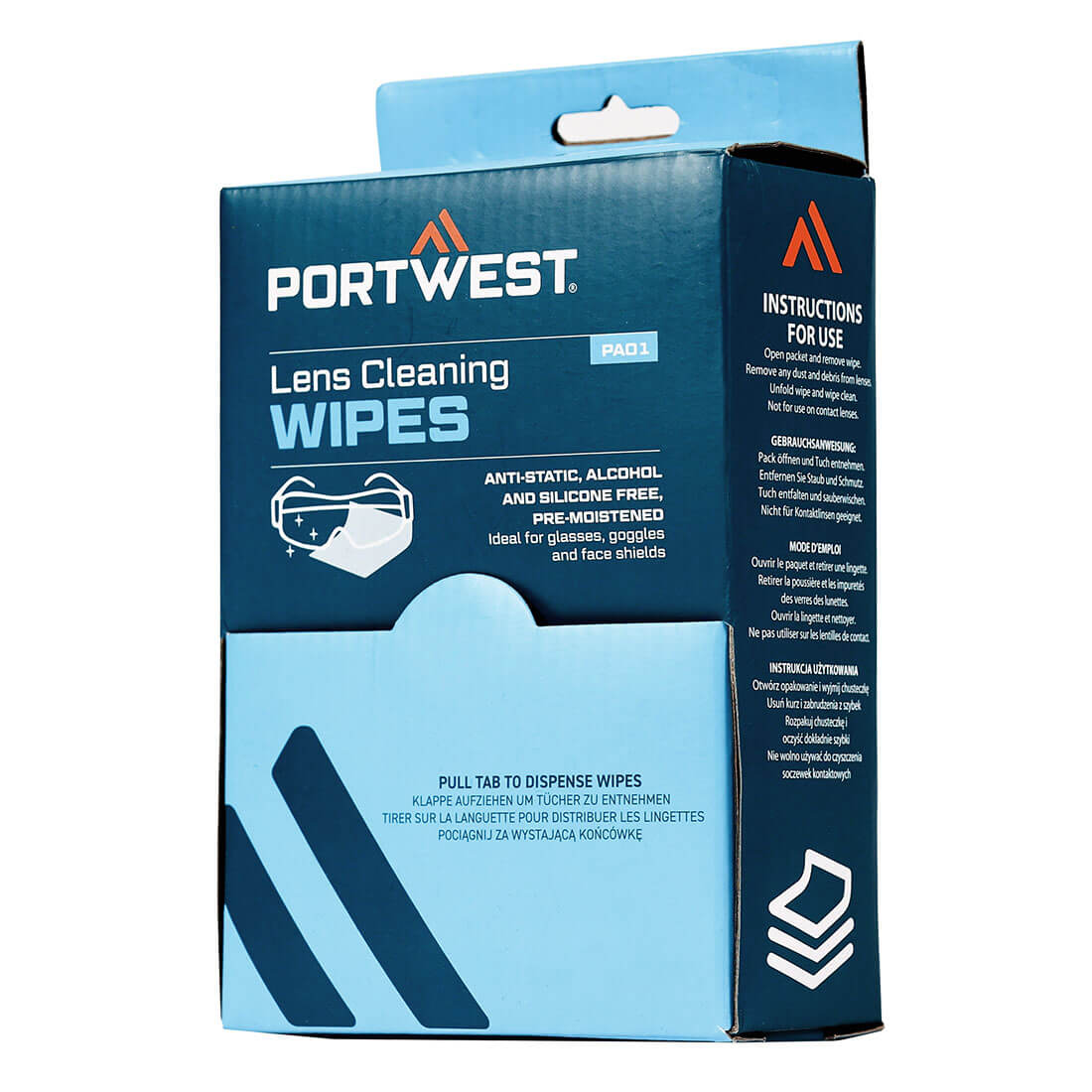 Portwest Lens Cleaning Wipes (100 towelettes) - Style PA01
