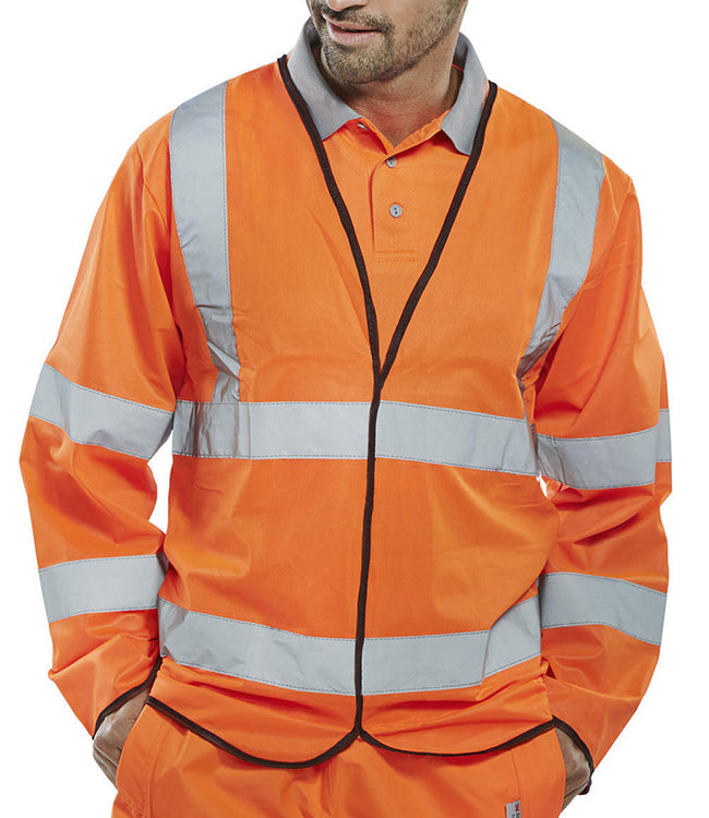 Beeswift Hi-Vis Long Sleeve Jerkin. (Each)