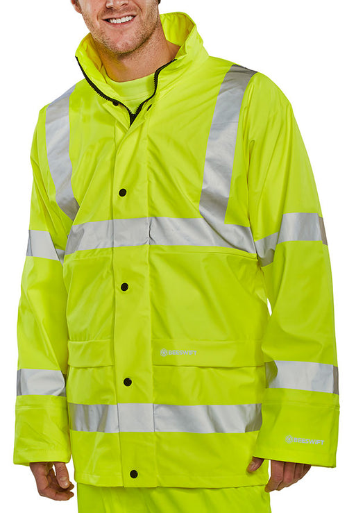 Beeswift Hi-Vis Breathable Pu Jacket. (Each)