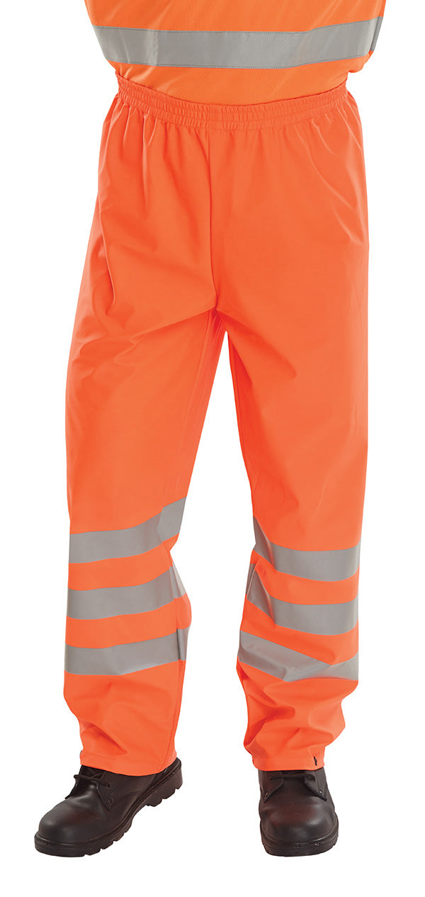 Beeswift Hi-Vis Pu Overtrousers. (Each)