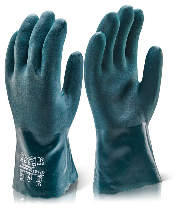 Beeswift Pvc Double Dip Guantlet Gloves 30Cm. (Per 10)