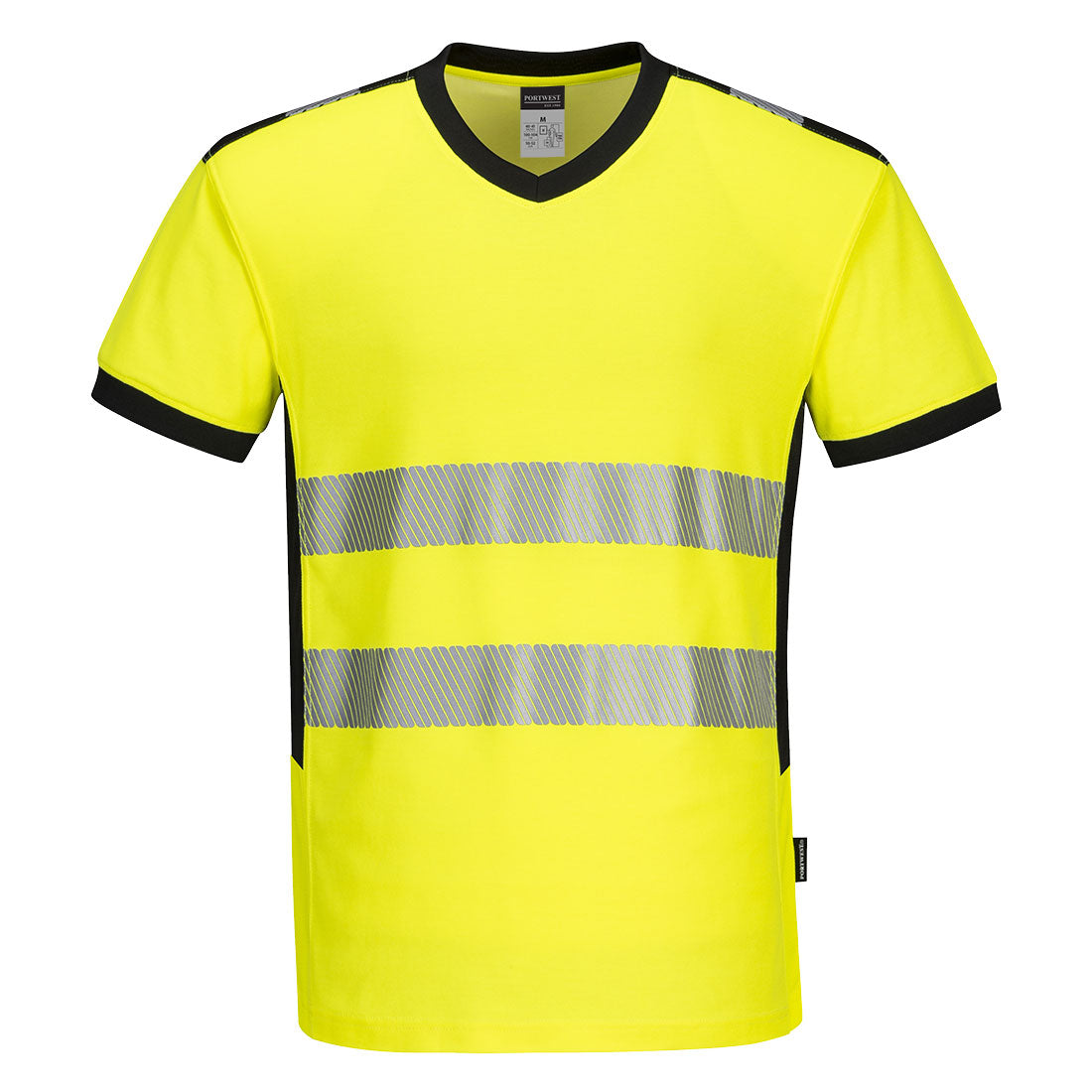 Portwest PW3 Hi-Vis V-Neck Mesh Insert T-Shirt S/S - Style PW310