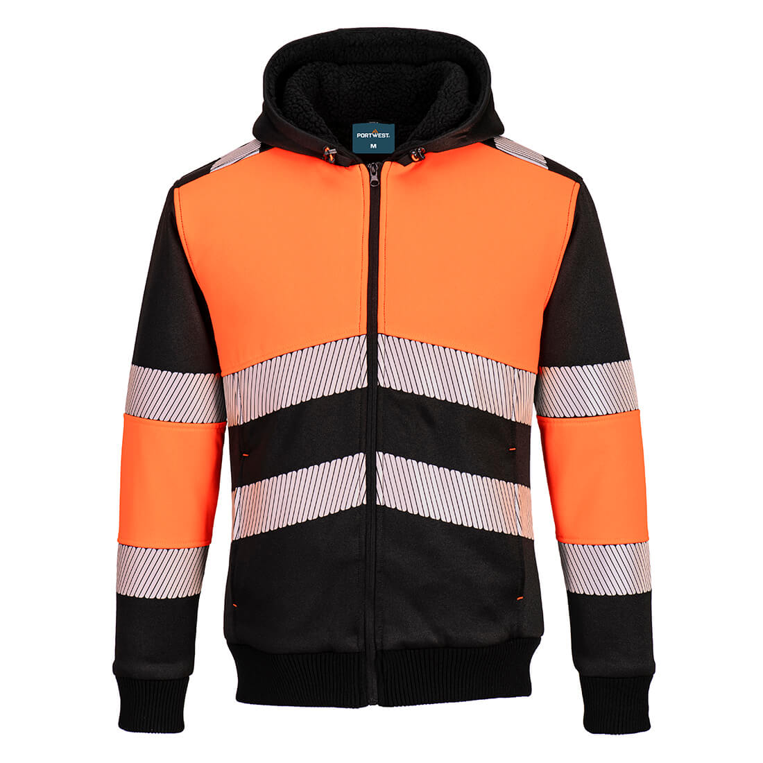 Portwest PW3 Hi-Vis Zipped Class 1 Winter Hoodie- Style PW377