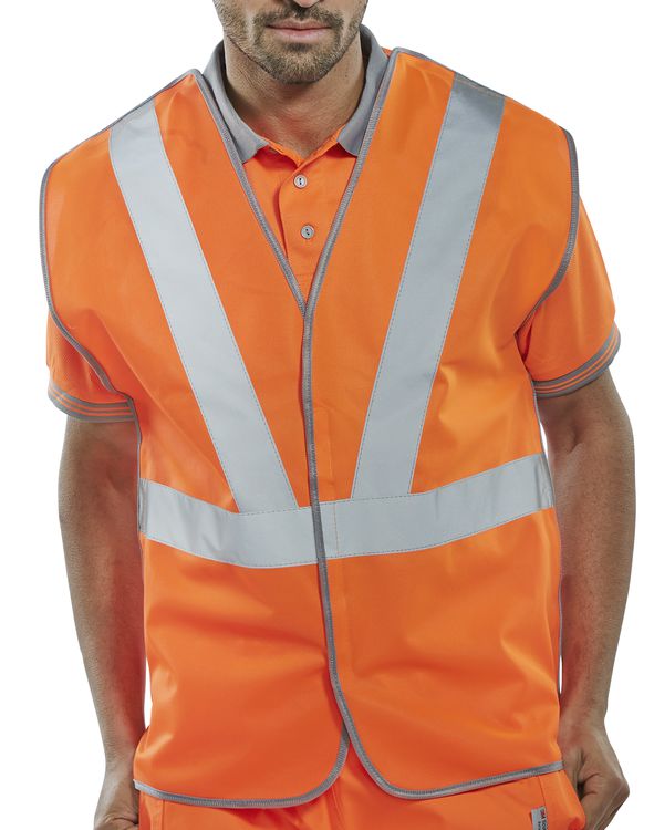 Beeswift Hi-Vis Rail Spec Vest (Polyester). (Each)