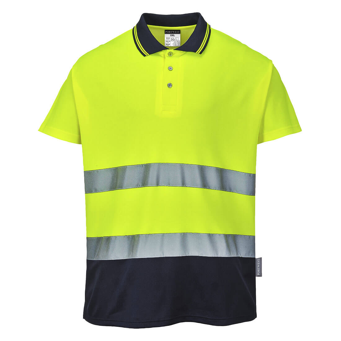 Portwest Hi-Vis Cotton Comfort Contrast Polo Shirt S/S - Style S174