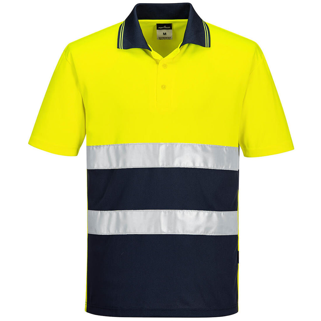 Portwest Hi-Vis Lightweight Contrast Polo Shirt S/S 