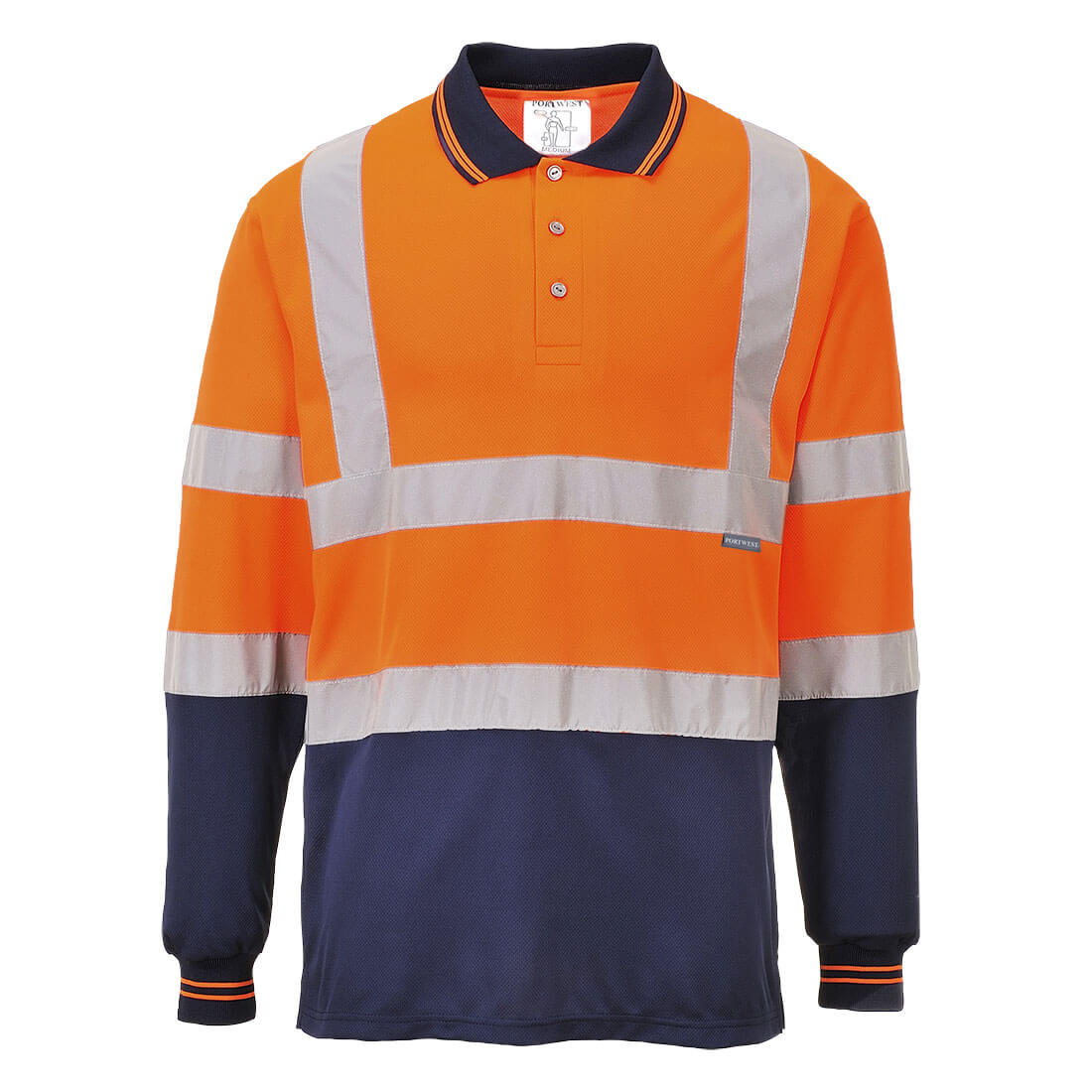 Portwest Hi-Vis Contrast Polo Shirt L/S - Style S279
