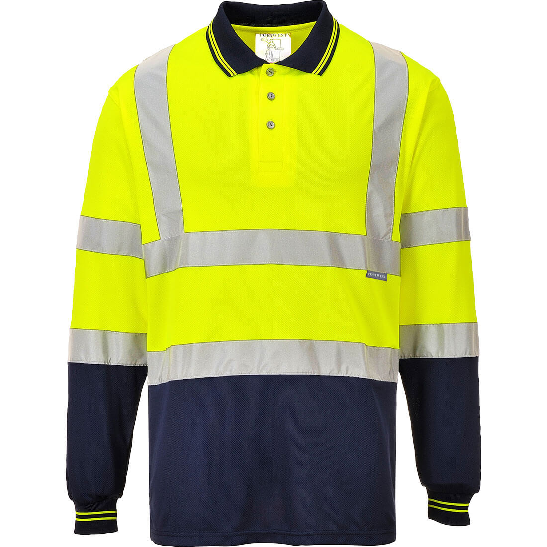 Portwest Hi-Vis Contrast Polo Shirt L/S - Style S279