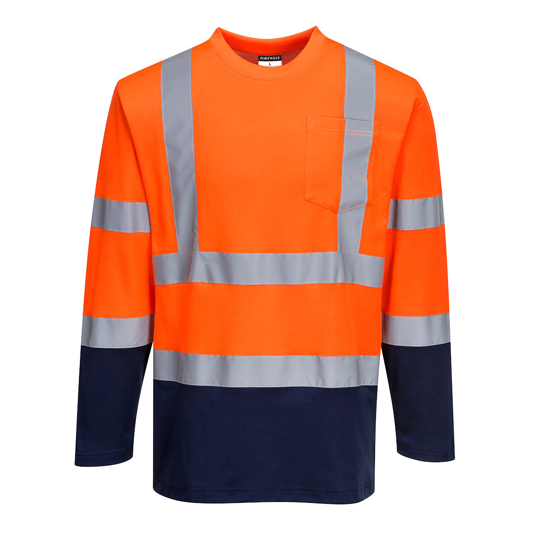 Portwest Hi-Vis Cotton Comfort Contrast T-Shirt L/S - Style S280