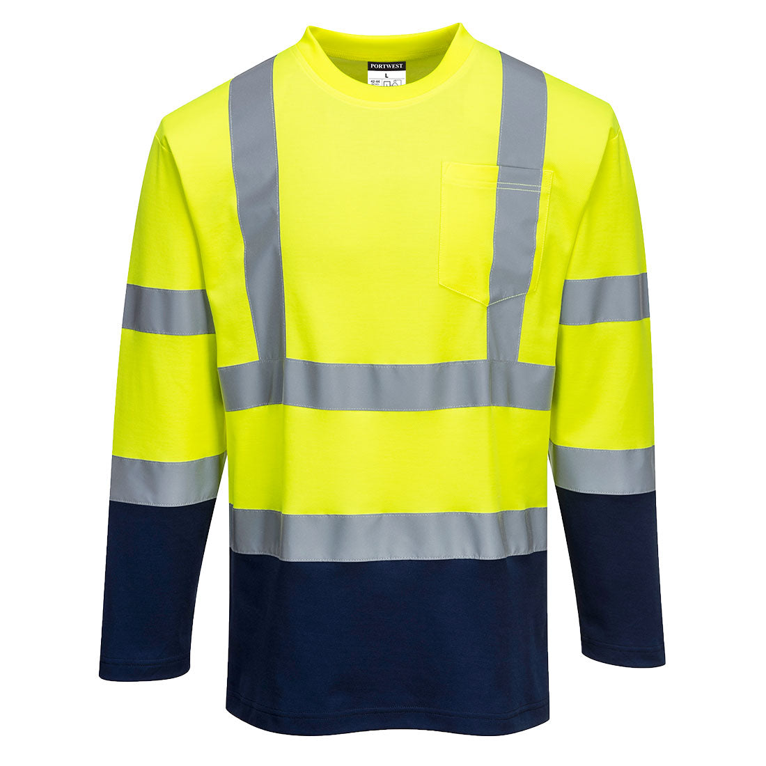 Portwest Hi-Vis Cotton Comfort Contrast T-Shirt L/S - Style S280