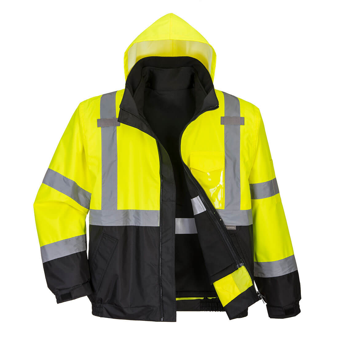 Portwest Hi-Vis 3-in-1 Contrast Premium Bomber Jacket 