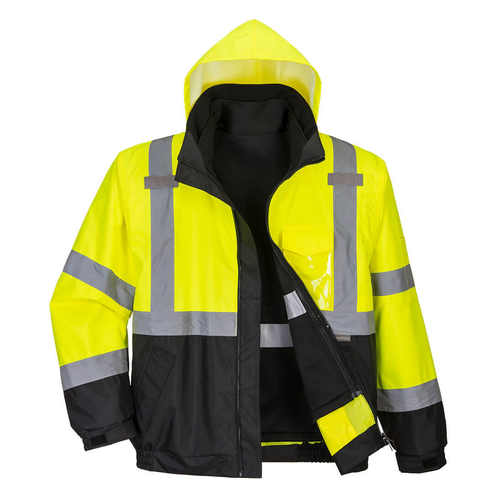Portwest Hi-Vis 3-in-1 Contrast Premium Bomber Jacket - Style S365