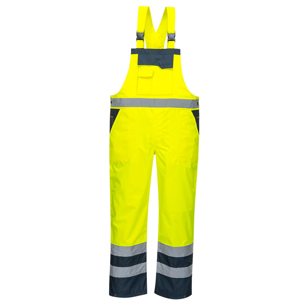 Portwest Hi-Vis Breathable Contrast Rain Bib and Brace- Style S488