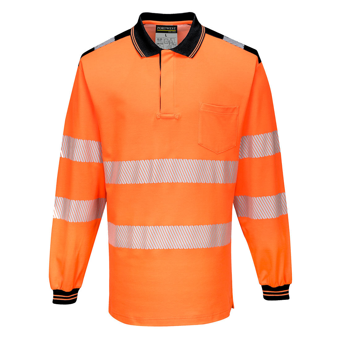 Portwest PW3 Hi-Vis Cotton Comfort Polo Shirt L/S - Style T184