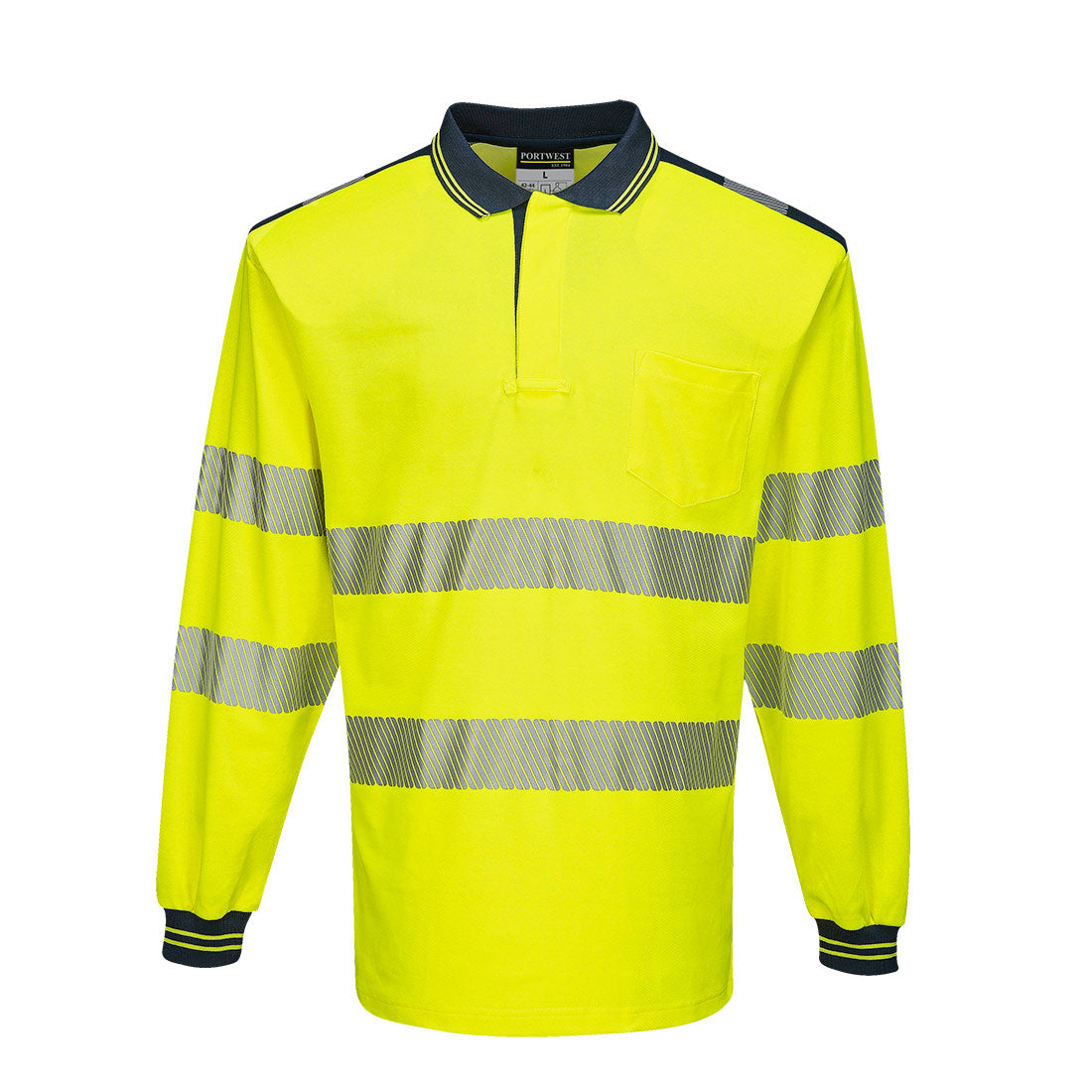 Portwest PW3 Hi-Vis Cotton Comfort Polo Shirt L/S - Style T184