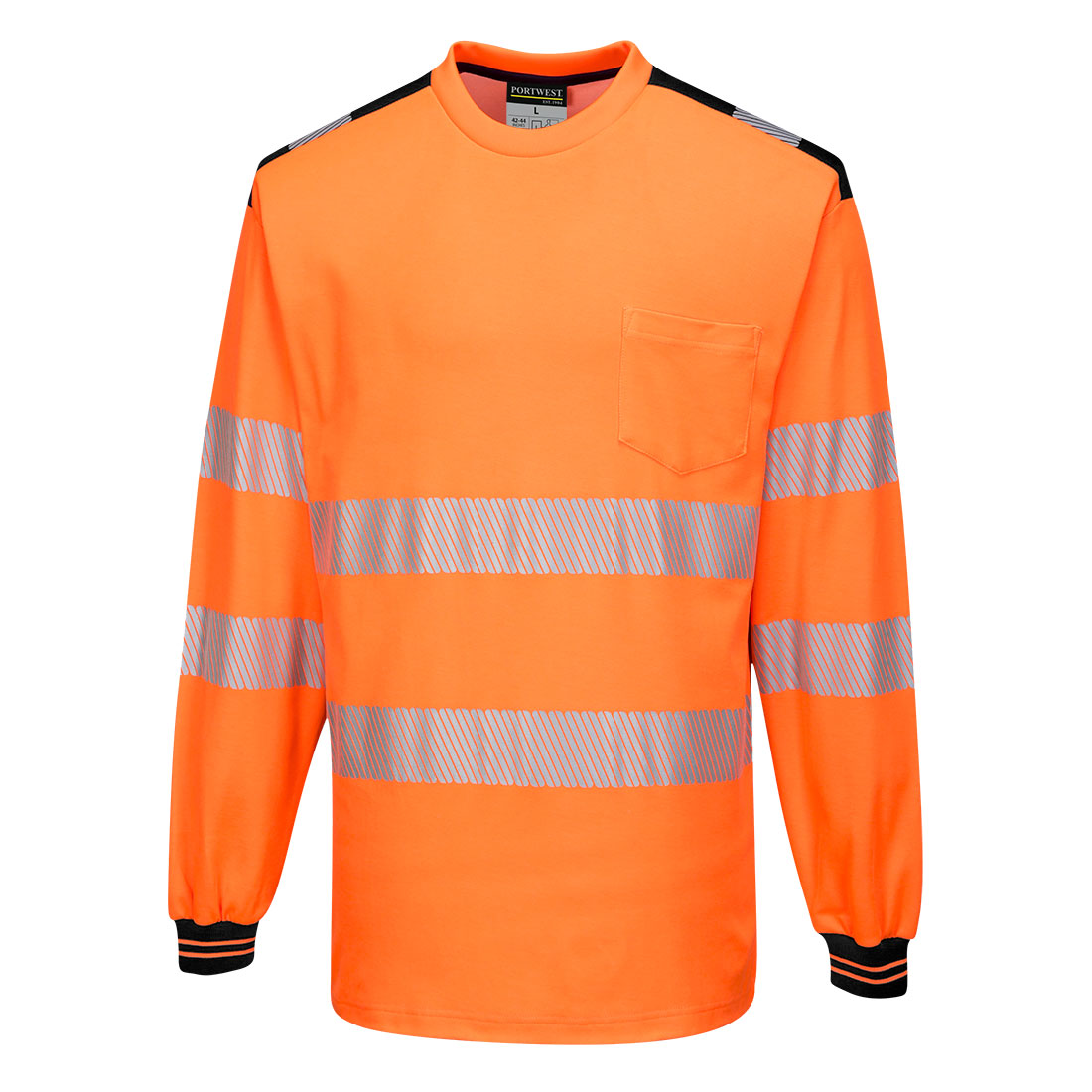 Portwest PW3 Hi-Vis Cotton Comfort T-Shirt L/S - Style T185