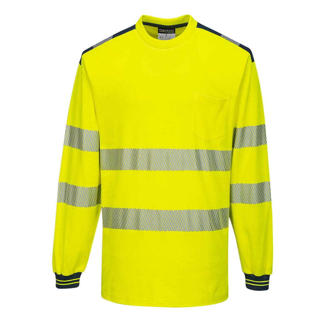 Portwest PW3 Hi-Vis Cotton Comfort T-Shirt L/S - Style T185