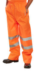 Beeswift Hi-Vis Padded Thermal Lined Rain Trousers. (Each)