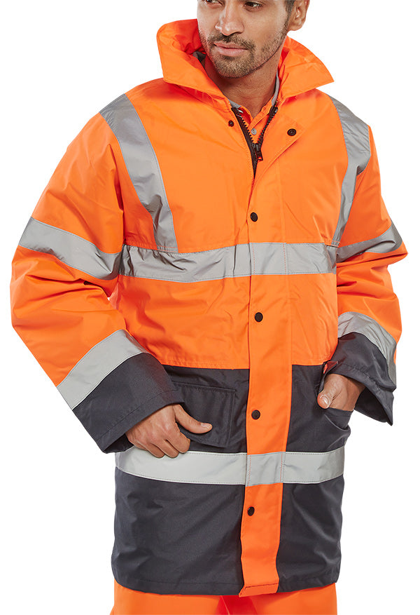 Beeswift Hi-Vis Fleece Lined Traffic Jacket. (Each)