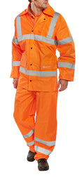 Beeswift Hi-Vis Lightweight Waterproof Suit. (Each)