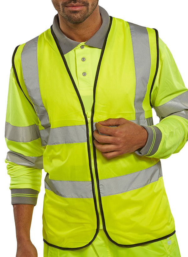 Beeswift Hi-Vis Vest Zip Fastened. (Each)