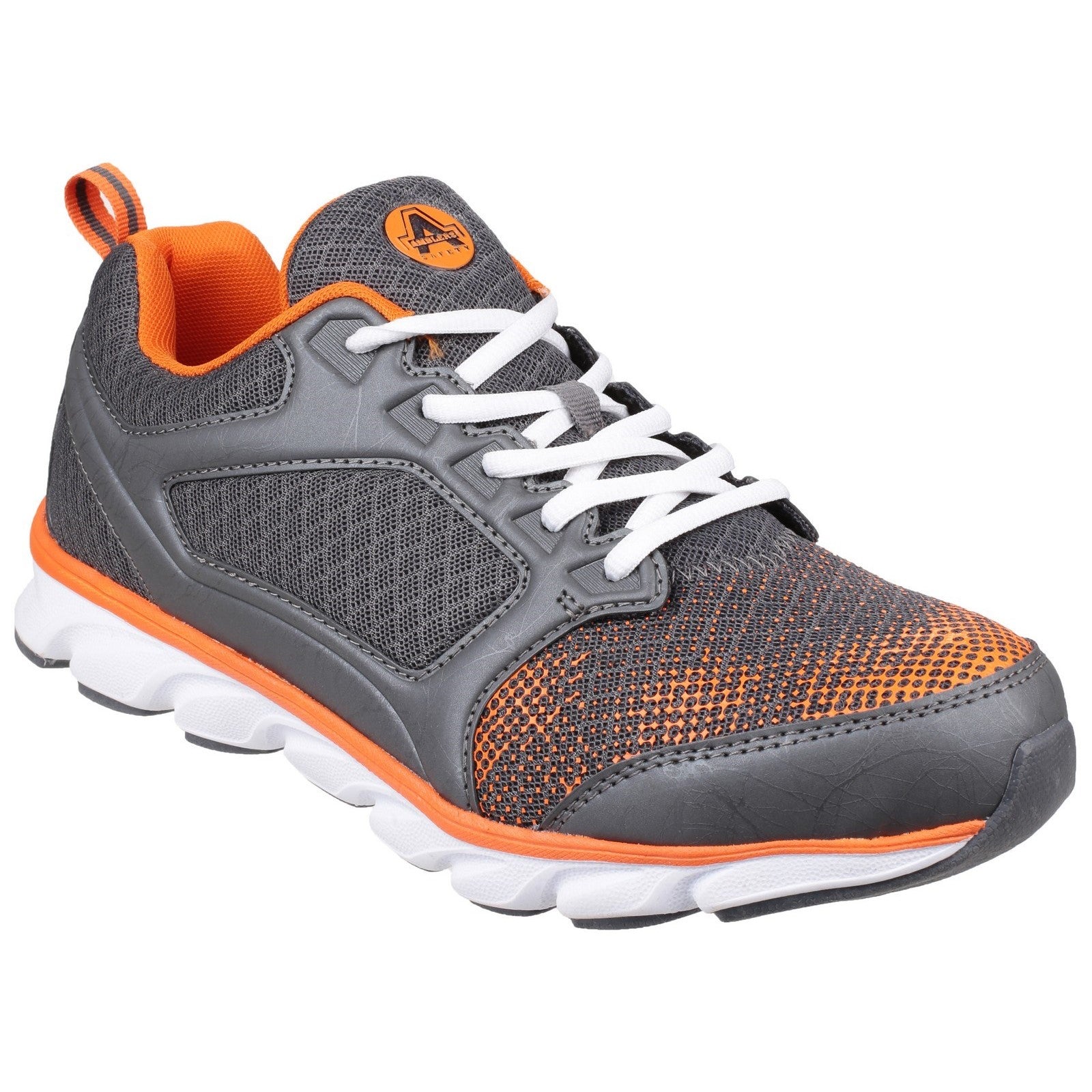 AS707 Lightweight Non Leather Safety Trainer - Grey/Orange