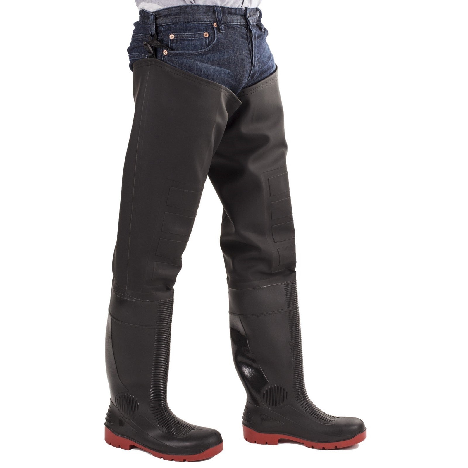 Rhone Thigh Safety Wader - Black/Red