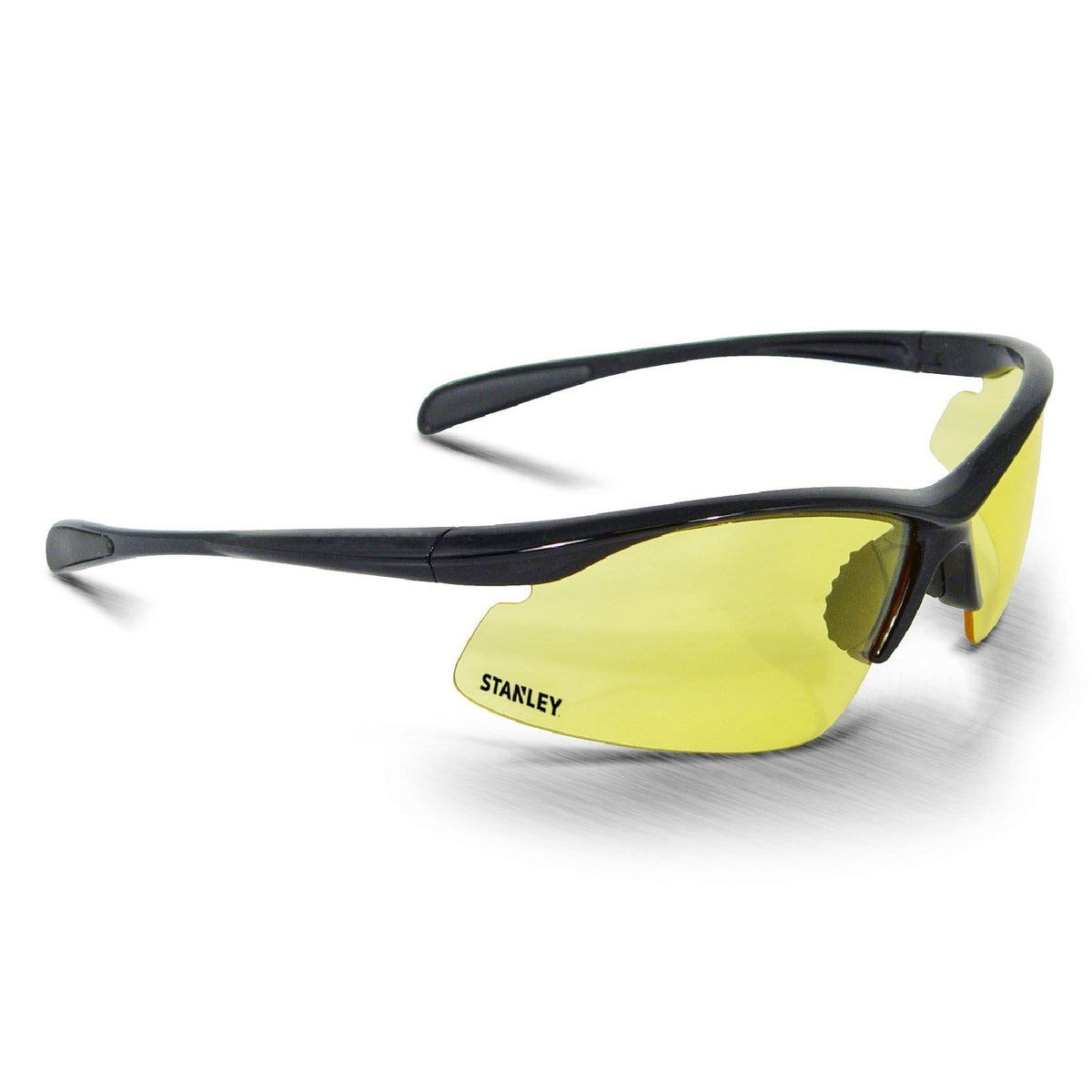 10-Base Curved Half-Frame Safety Eyewear - Black/Yellow