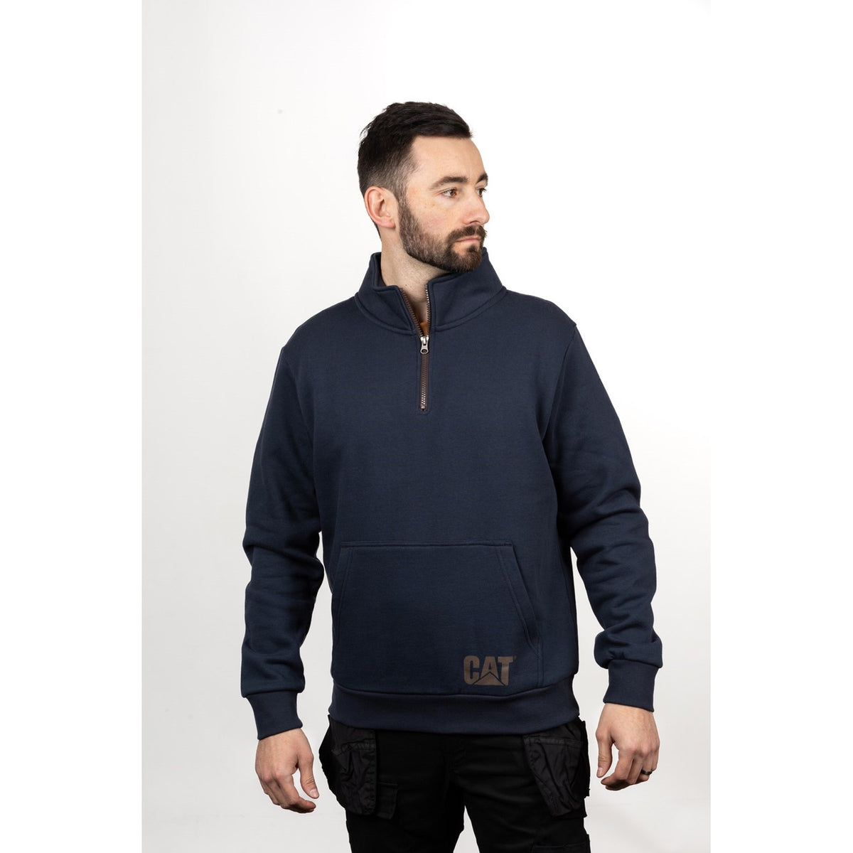 Caterpillar® AG 1/4 Zip Pull Over Jumper - Men's, Textile/Other Materials, Eclipse
