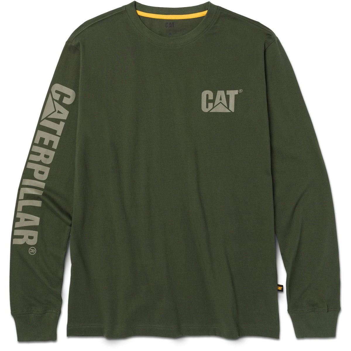 Caterpillar® Trademark Banner Long Sleeve T-Shirt - Unisex, Textile, Memphis Blue