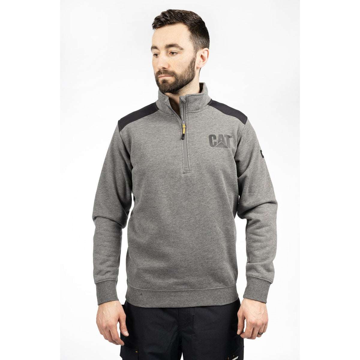 Caterpillar® Essential 1/4 Zip Sweatshirt - Men's, Textile, Black