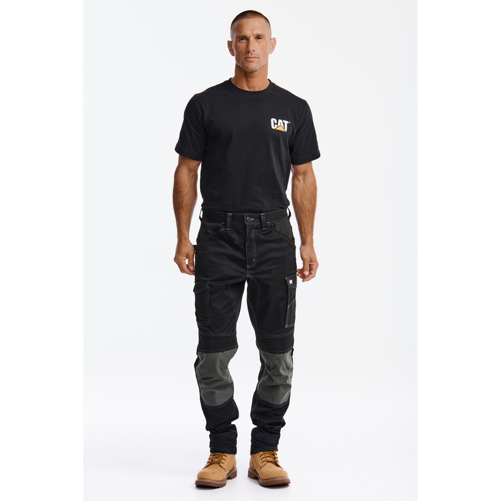 Essential Knee Pocket Stretch Holster Trouser - 30S-Black