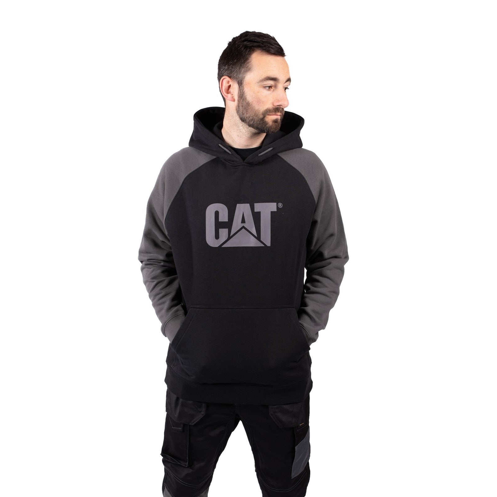 Raglan Hooded Sweatshirt - Army Moss/Black