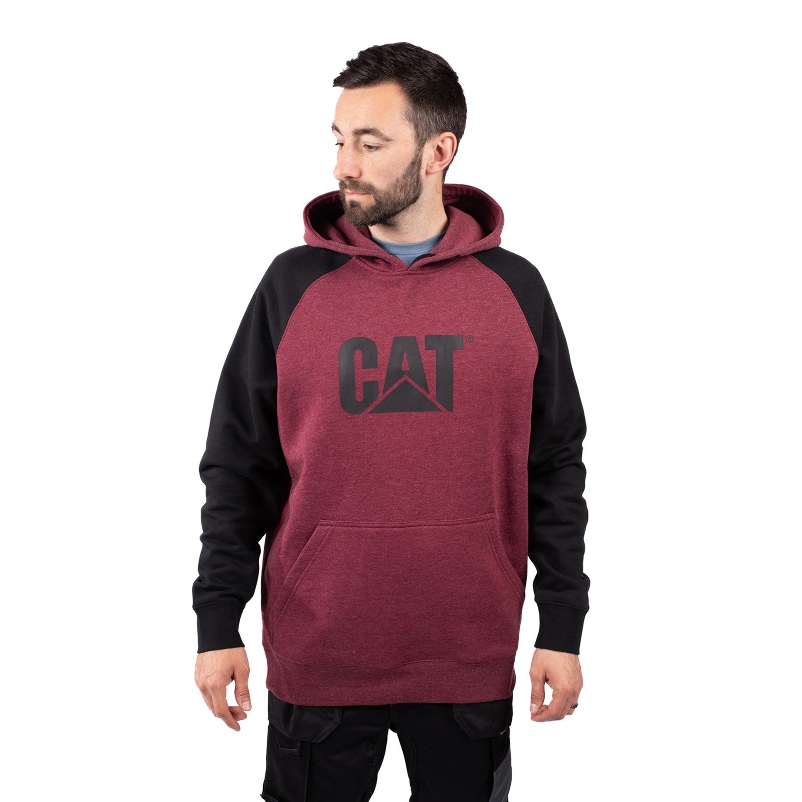 Raglan Hooded Sweatshirt - Army Moss/Black