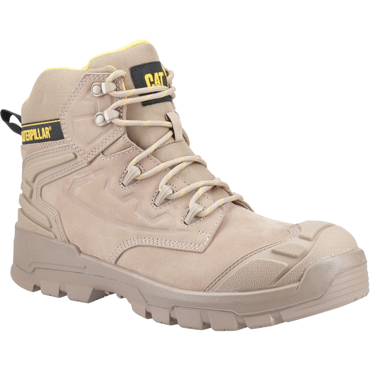 Caterpillar® Striver XL 6" Safety Boot - Men's, Leather/Textile, Beige/Black