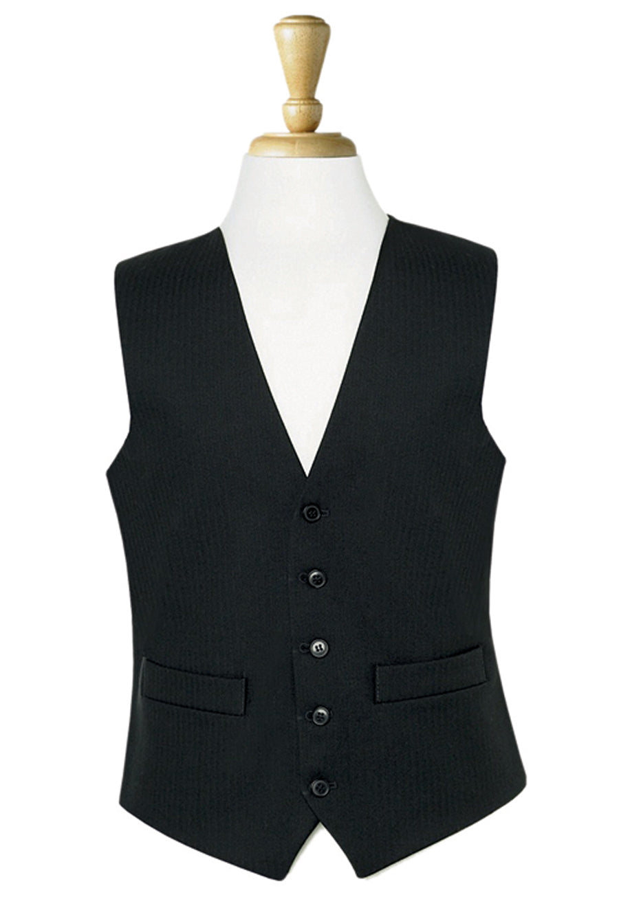 Brook Taverner Black Herringbone Waistcoat Style 1701